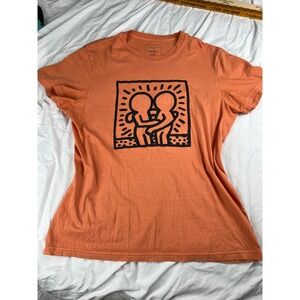 American Eagle Keith Haring Graphic T-Shirt Mens XL Orange Cotton Art Tee